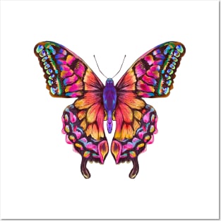 Groovy Colorful Butterfly Posters and Art